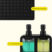 Kitchen Sink Reset Bundle – 2-in-1 Soap Dispenser & Absorbent Dish Drying Mat