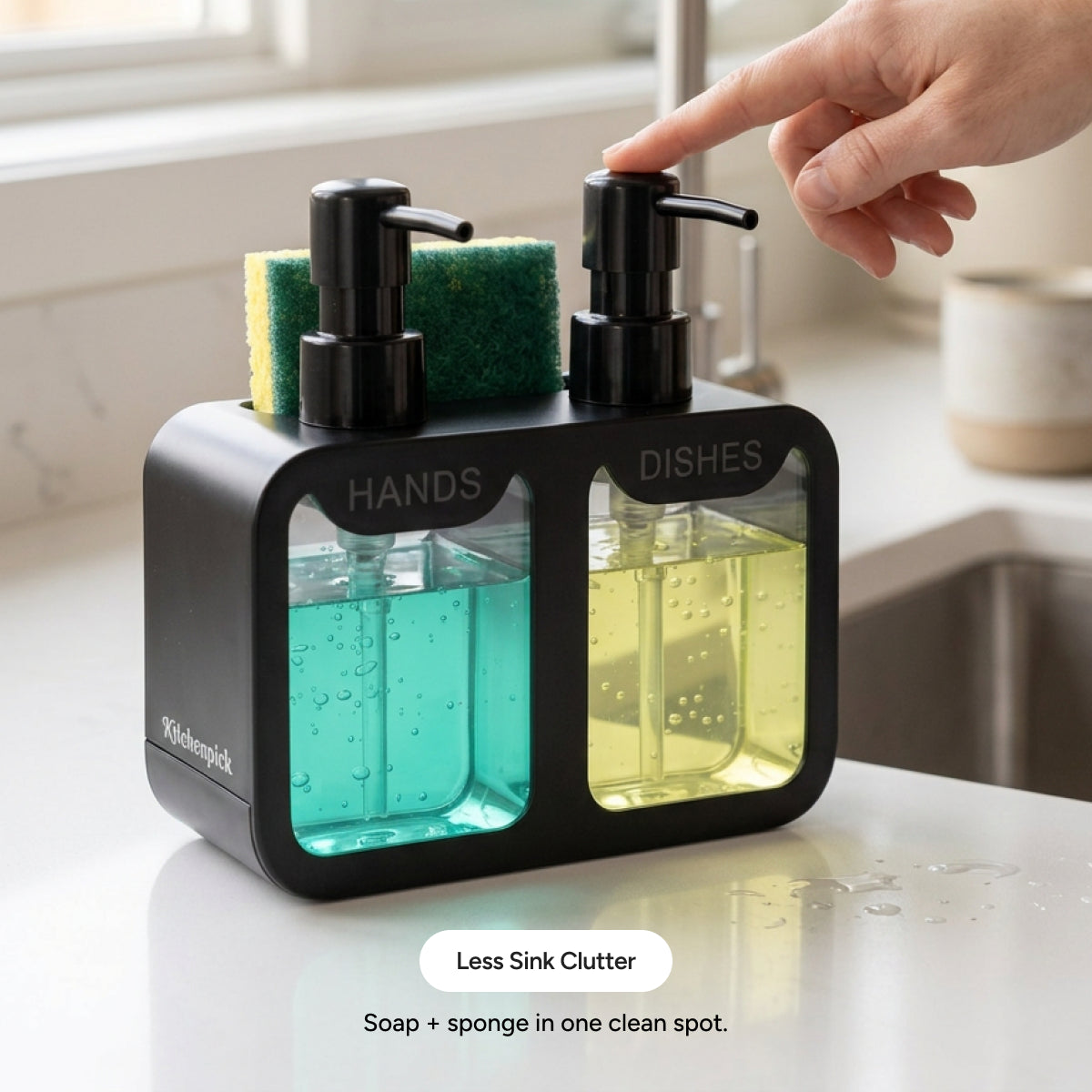 Kitchen Sink Reset Bundle – 2-in-1 Soap Dispenser & Absorbent Dish Drying Mat
