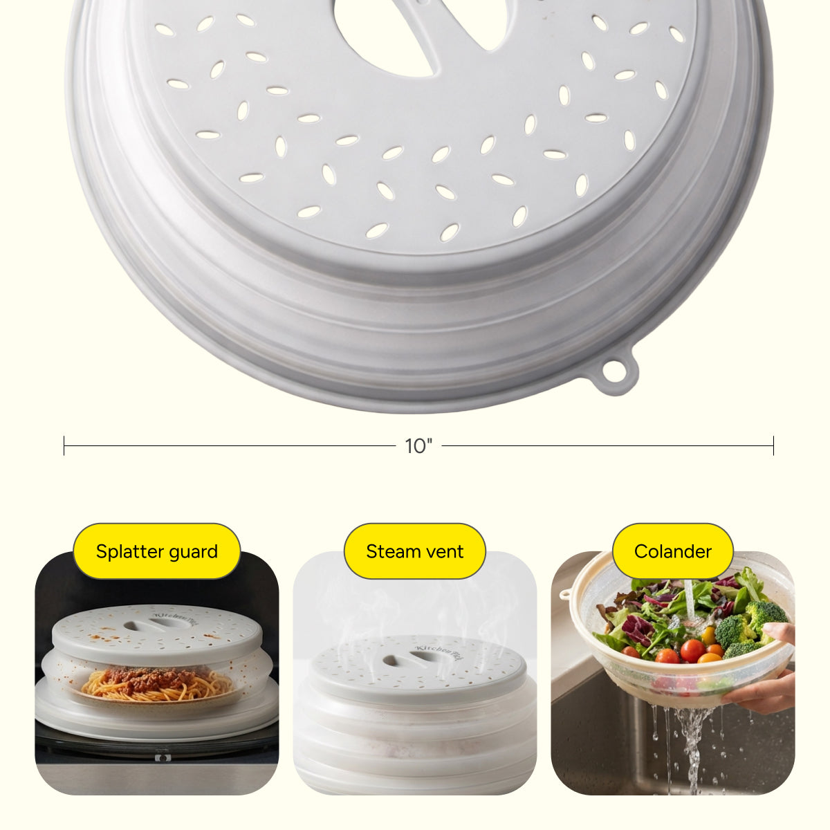 KitchenPick microwave cover for food on kitchen counter after use