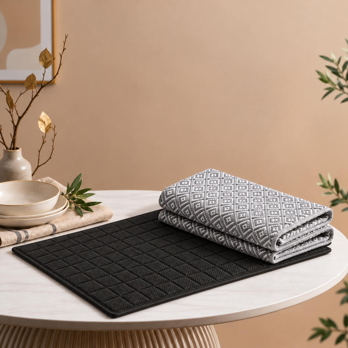 Absorbent Dish Drying Mat – Keeps Counters Dry & Clean